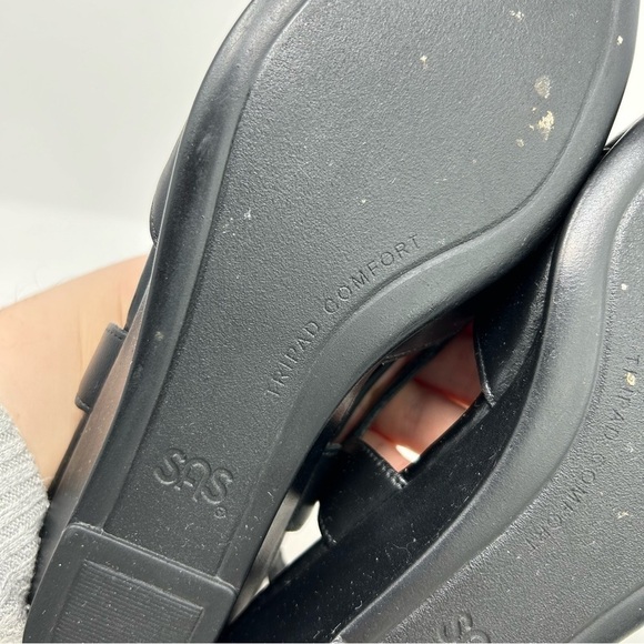 SAS Tripad Comfort Black Leather Slingback Small Wedge Sandals Size 6.5 W - Picture 9 of 14